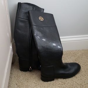 Tory Burch Junction Black Equestrian Boots